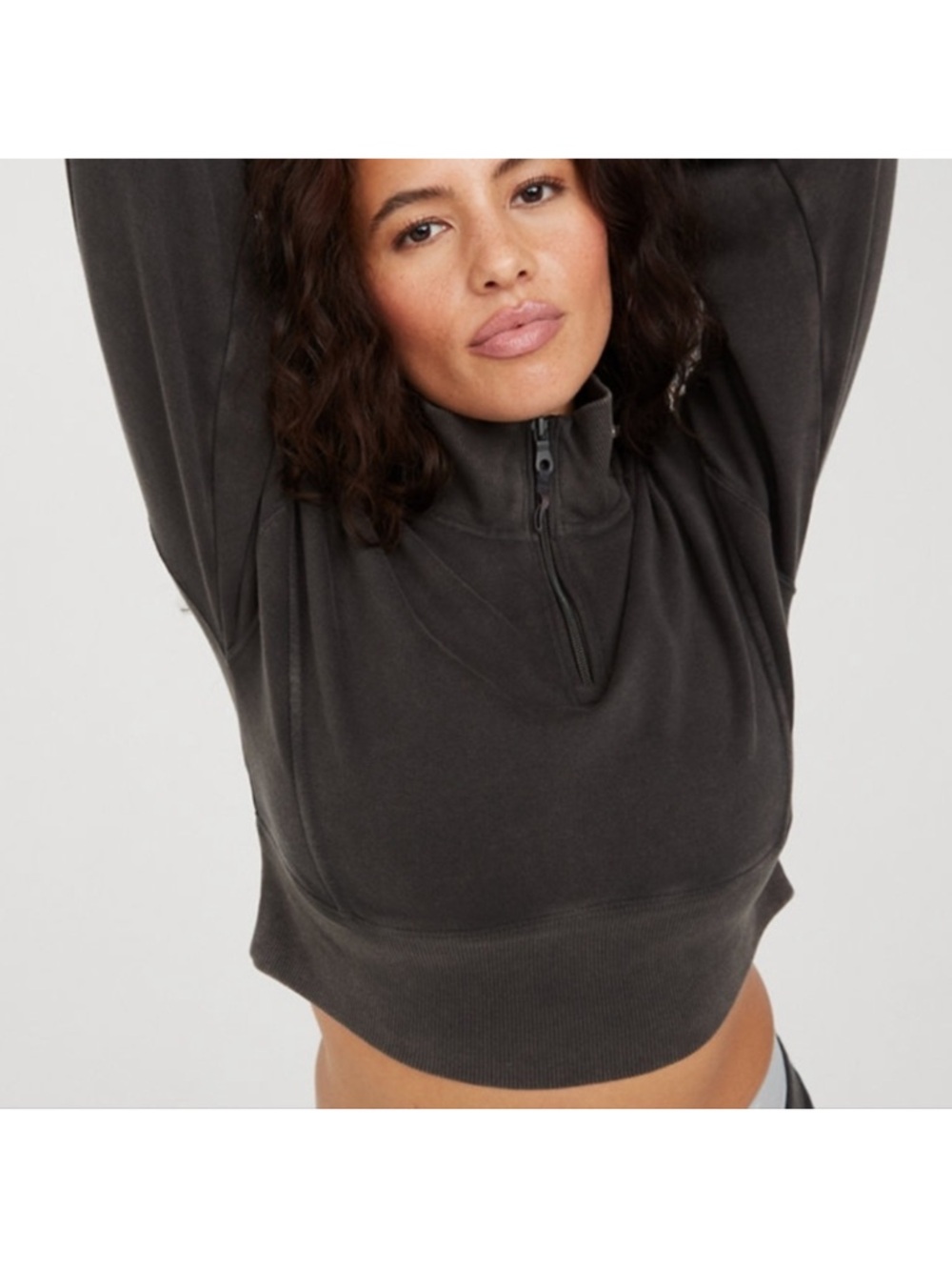 Offline by Aerie Throw-Back Corset Cropped Quarter Zip